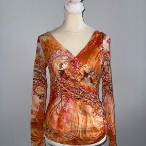Cache Paisley Wrap Blouse